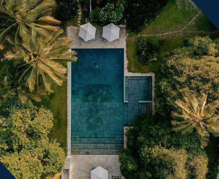 A pool set among palms on the Watamu coast, Kenya
